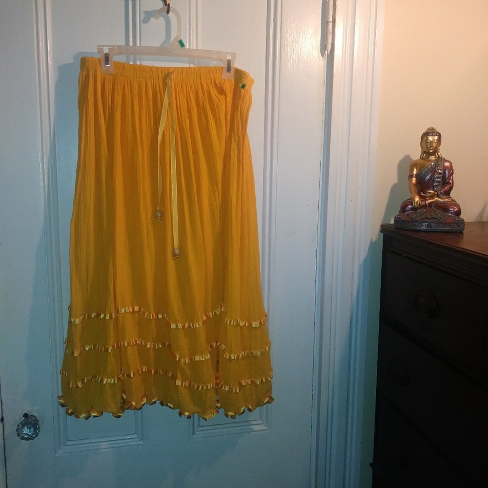 Unbranded gauze cotton bright yellow skirt